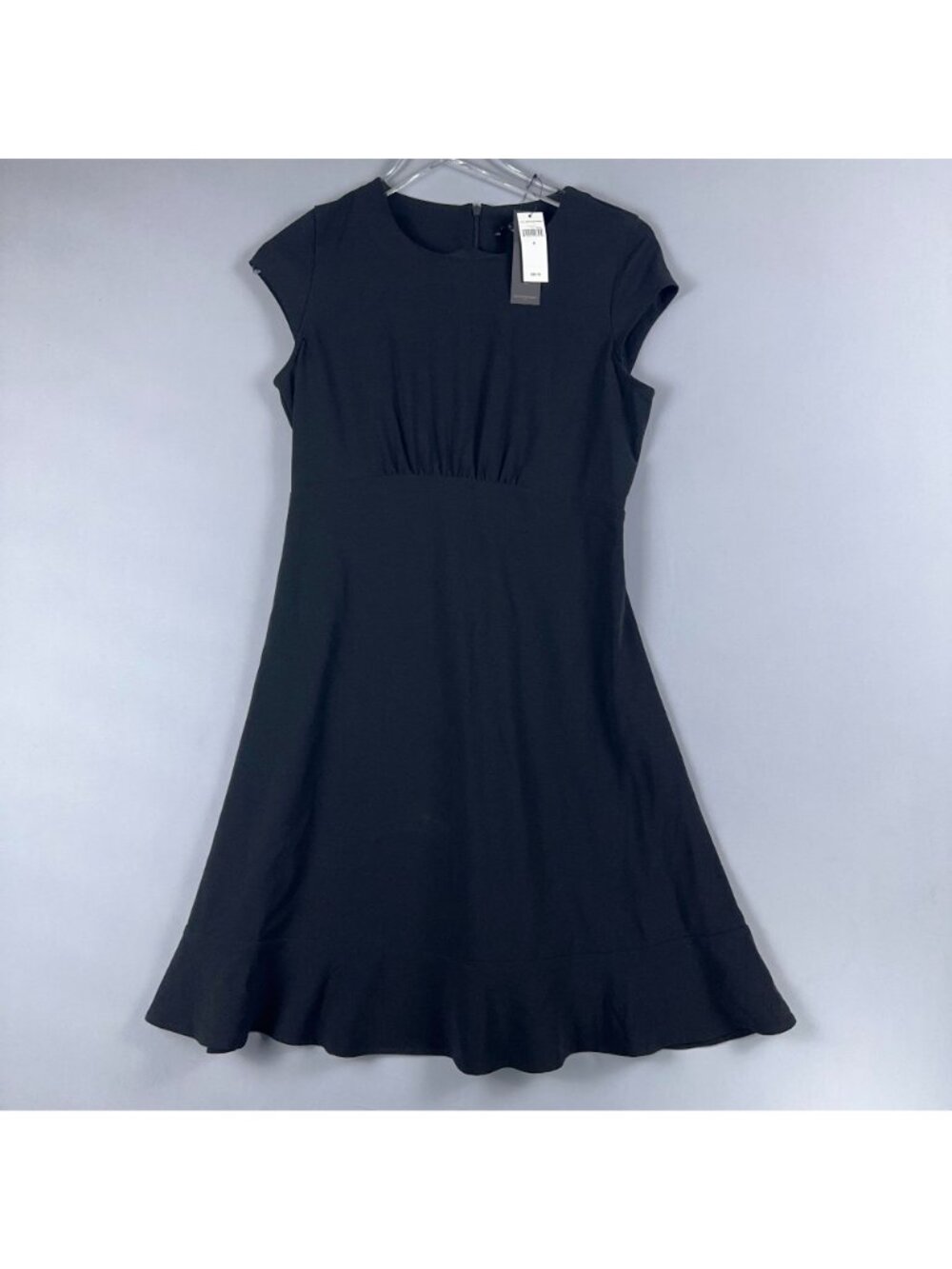 Banana Republic Dress Size 4 Black Fit Flare Cap Sleeve Empire Waist Was $89.99 - Picture 5 of 12